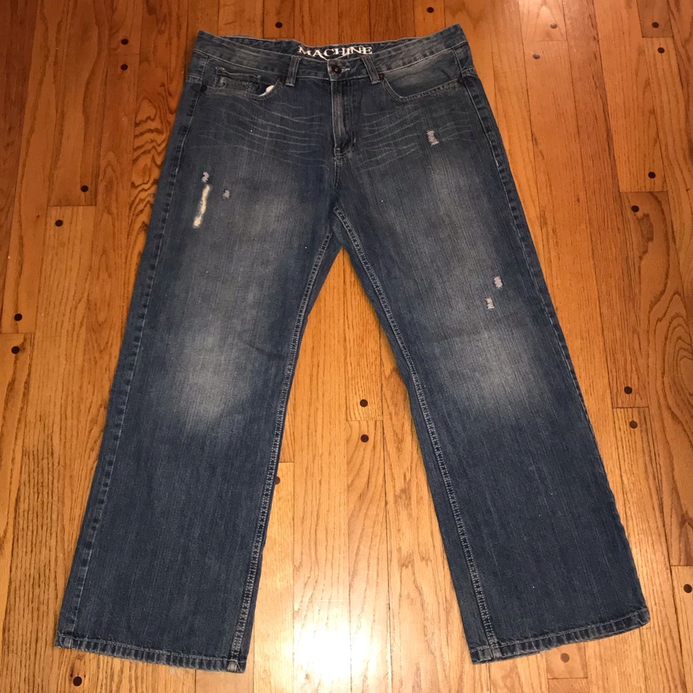 MACHINE LOOSE FIT JEANS MENS 38X31 BOOT CUT
